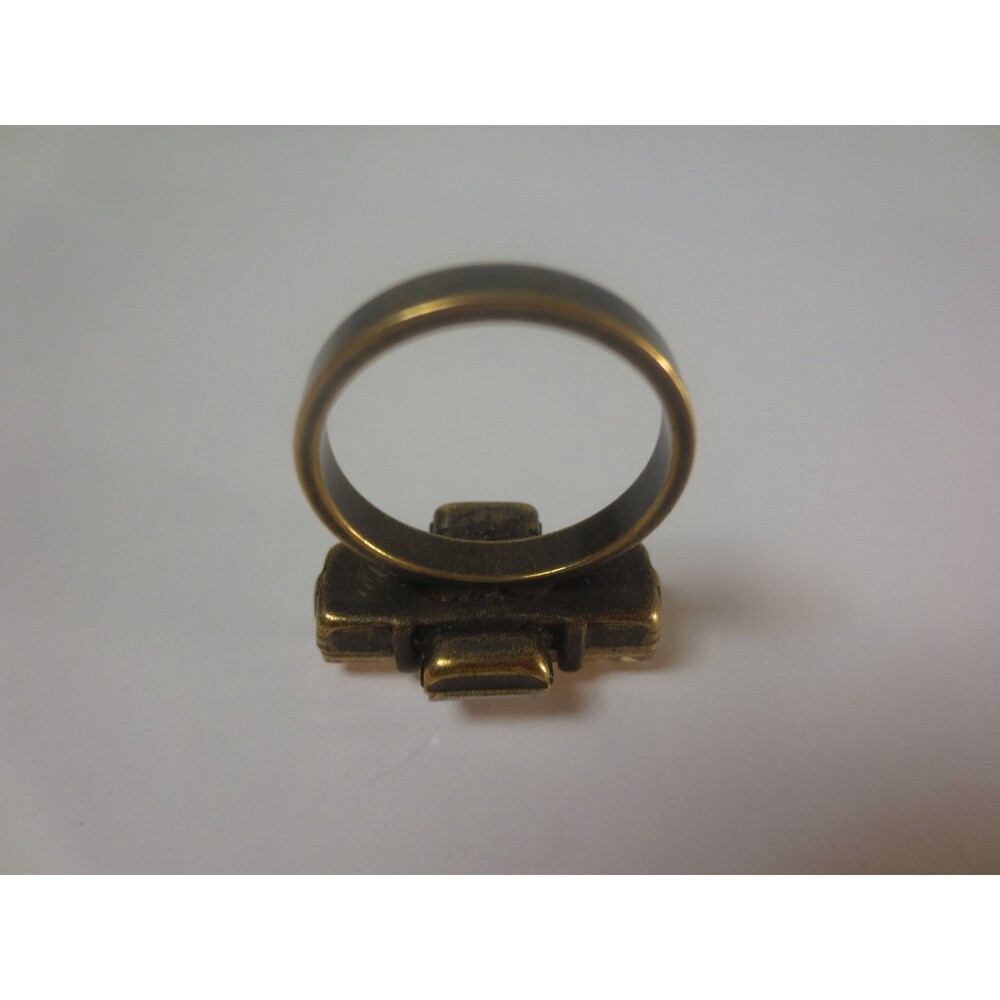 DANNIJO Paula light amber crystal Rectangle Brss ring Sz 5 NWOT $195 - Picture 7 of 8
